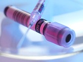 blood syringe and vial